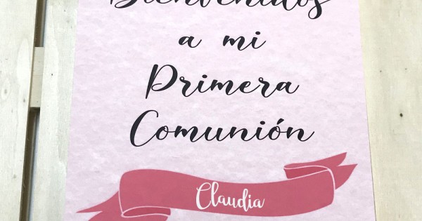 Cartel Comunión Welcome Chica